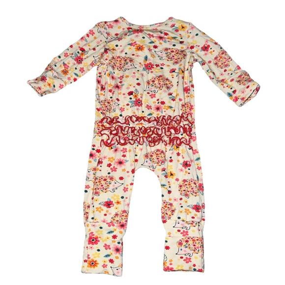 NB Charlie’s Project Bamboo Ruffle Butt Zip up Footie Sleeper Outift - Picture 5 of 6